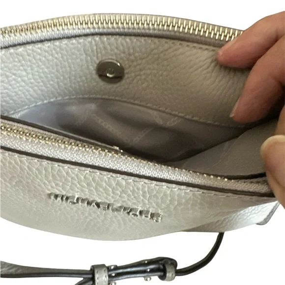 Michael Kors Gray Pebble Leather Crossbody Bag - Picture 4 of 4